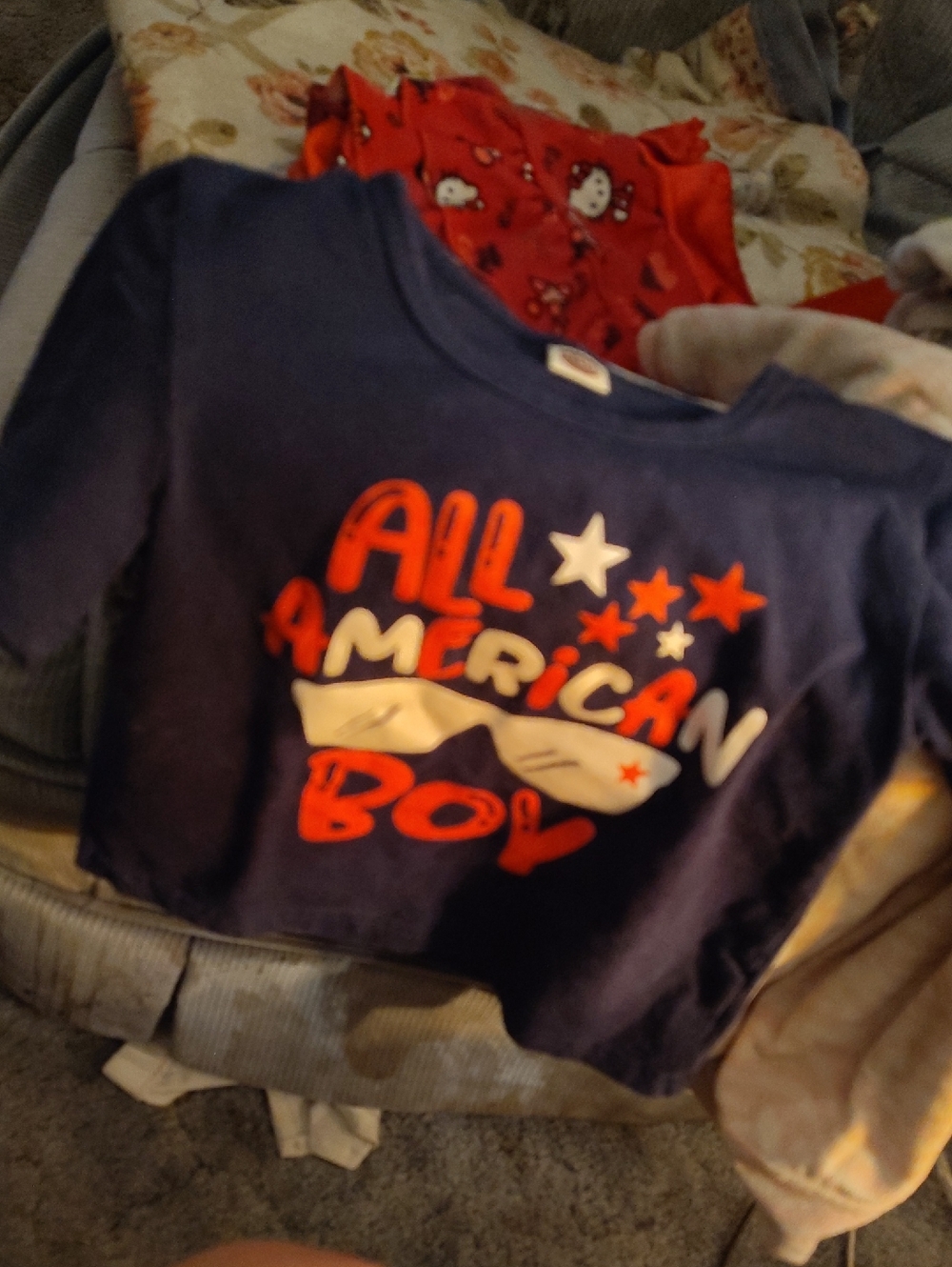Navy "All American Boy" Graphic Tee Approx 3T
